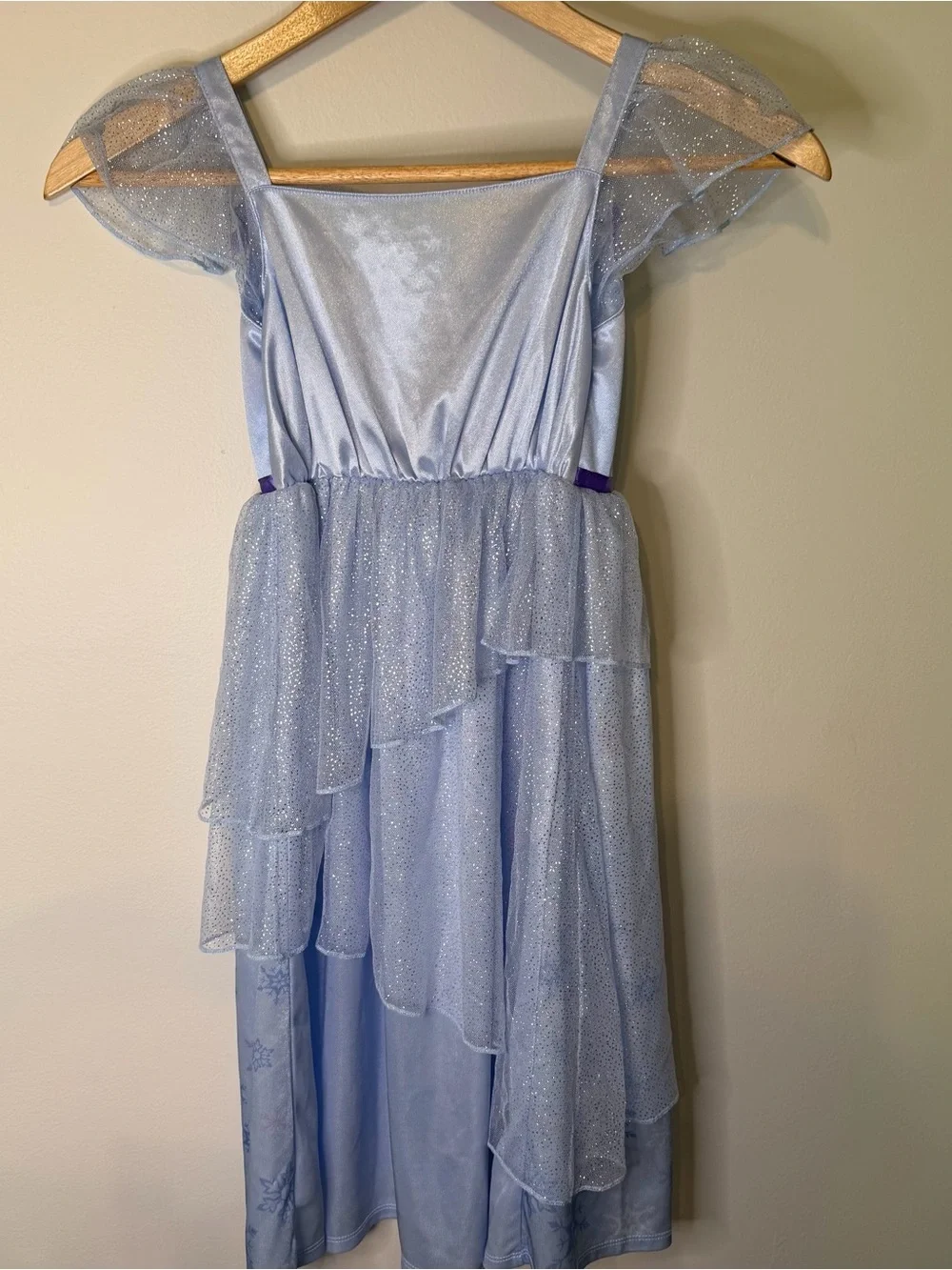 Disney Frozen Elsa & Anna Girls Dress Size 6 Blue Sparkle‎ Tulle Costume